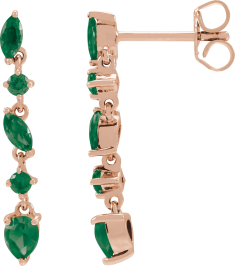 689190 Earring Set Natural Emerald Pear 4 X 3 Mm 14K Rose Natural Emerald Pair Friction Backs Included Polished Natural Emerald Drop Earrings