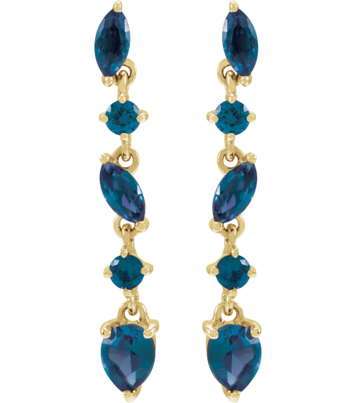 689190 Earring Set Natural Blue Sapphire Pear 4 X 3 Mm 14K Yellow Natural Blue Sapphire Pair Friction Backs Included Polished Natural Blue Sapphire Drop Earrings