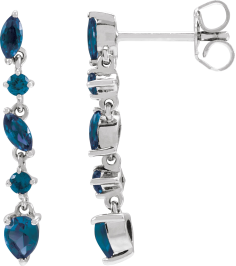 689190 Earring Set Natural Blue Sapphire Pear 4 X 3 Mm 14K White Natural Blue Sapphire Pair Friction Backs Included Polished Natural Blue Sapphire Drop Earrings