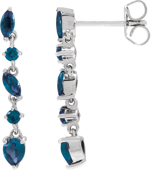 689190 Earring Set Natural Blue Sapphire Pear 4 X 3 Mm 14K White Natural Blue Sapphire Pair Friction Backs Included Polished Natural Blue Sapphire Drop Earrings