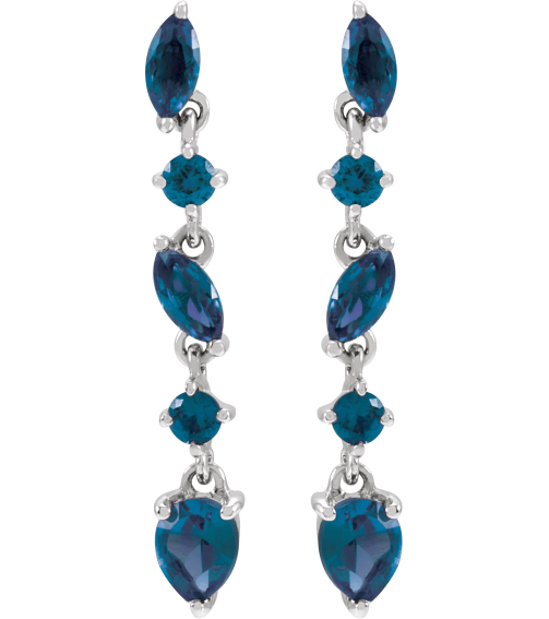 689190 Earring Set Natural Blue Sapphire Pear 4 X 3 Mm 14K White Natural Blue Sapphire Pair Friction Backs Included Polished Natural Blue Sapphire Drop Earrings