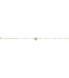 Brc976 Bracelet Set 14K Yellow Round Natural Diamond Natural Diamond 1.2Mm 13 Ctw I1, G-H 7 In Polished 13 Ctw Natural Diamond Heart And Paperclip Style Bracelet