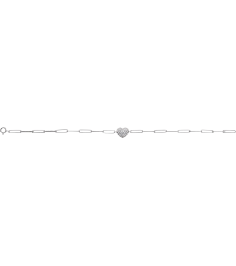 Brc976 Bracelet Set 14K White Round Natural Diamond Natural Diamond 1.2Mm 13 Ctw I1, G-H 7 In Polished 13 Ctw Natural Diamond Heart And Paperclip Style Bracelet