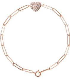 Brc976 Bracelet Set 14K Rose Round Natural Diamond Natural Diamond 1.2Mm 13 Ctw I1, G-H 7 In Polished 13 Ctw Natural Diamond Heart And Paperclip Style Bracelet