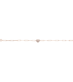 Brc976 Bracelet Set 14K Rose Round Natural Diamond Natural Diamond 1.2Mm 13 Ctw I1, G-H 7 In Polished 13 Ctw Natural Diamond Heart And Paperclip Style Bracelet