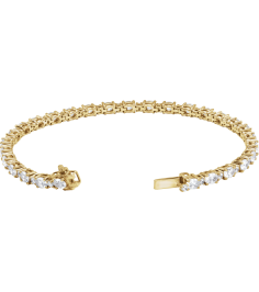 Brc975 Bracelet Set 14K Yellow Oval Lab-Grown Diamond Lab-Grown Diamond 4 X 3Mm 5 12 Ctw Si, G-H 7 In Polished 5 12 Ctw Lab-Grown Diamond Line Bracelet