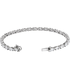 Brc975 Bracelet Set 14K White Oval Lab-Grown Diamond Lab-Grown Diamond 4 X 3Mm 5 12 Ctw Si, G-H 7 In Polished 5 12 Ctw Lab-Grown Diamond Line Bracelet