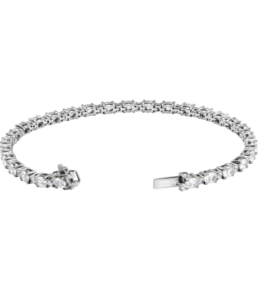 Brc975 Bracelet Set 14K White Oval Lab-Grown Diamond Lab-Grown Diamond 4 X 3Mm 5 12 Ctw Si, G-H 7 In Polished 5 12 Ctw Lab-Grown Diamond Line Bracelet