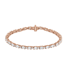Brc975 Bracelet Set 14K Rose Oval Lab-Grown Diamond Lab-Grown Diamond 4 X 3Mm 5 12 Ctw Si, G-H 7 In Polished 5 12 Ctw Lab-Grown Diamond Line Bracelet