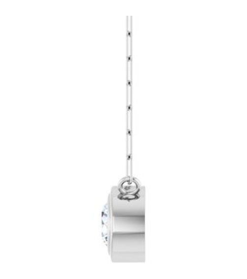 88688 Necklace Set Sterling Silver Round Natural White Sapphire 5 Mm 18 In Polished Natural White Sapphire Bezel-Set Necklace