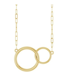 88657 Necklace 14K Yellow 21.1 X 13.5 Mm 18 In Polished Double Circle Necklace