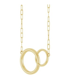 88657 Necklace 14K Yellow 21.1 X 13.5 Mm 18 In Polished Double Circle Necklace
