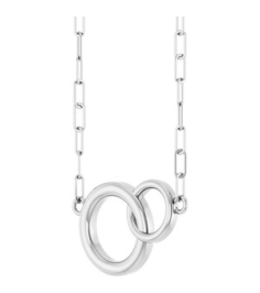 88657 Necklace 14K White 15.49 X 9.7 Mm 18 In Polished Double Circle Necklace