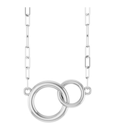 88657 Necklace Sterling Silver 15.49 X 9.7 Mm 18 In Polished Double Circle Necklace
