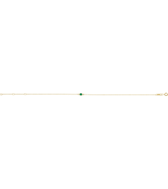 Brc808 Bracelet 14K Yellow Set 1-Stone Natural Emerald Round 4 Mm 8.7 X 4.8 Mm 6 12-7 12 In Polished Natural Emerald Bezel-Set Bracelet