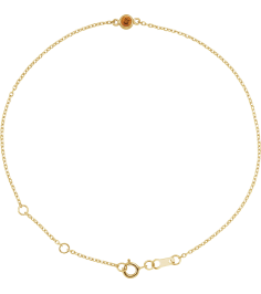 Brc808 Bracelet 14K Yellow Set 1-Stone Natural Citrine Round 4 Mm 8.7 X 4.8 Mm 6 12-7 12 In Polished Natural Citrine Bezel-Set Bracelet