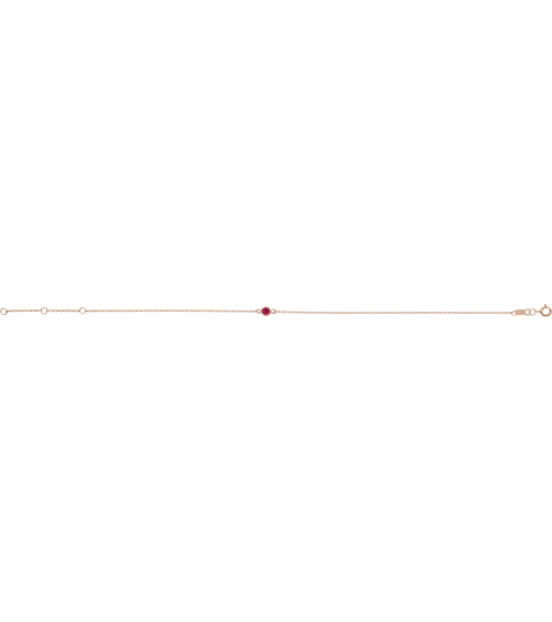 Brc808 Bracelet 14K Rose Set 1-Stone Natural Ruby Round 4 Mm 8.7 X 4.8 Mm 6 12-7 12 In Polished Natural Ruby Bezel-Set Bracelet