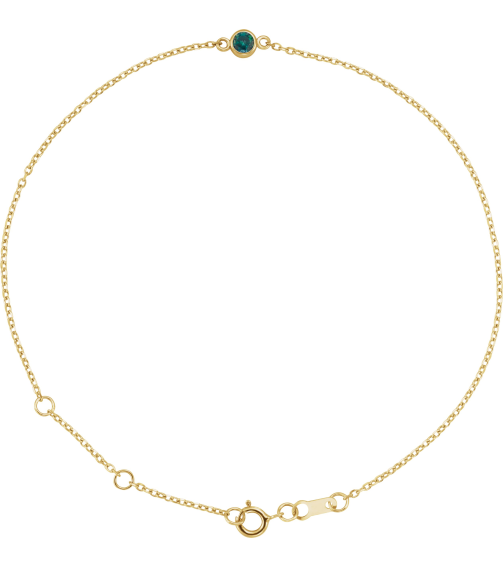 Brc808 Bracelet 14K Yellow Set 1-Stone Lab-Grown Alexandrite Round 4 Mm 8.7 X 4.8 Mm 6 12-7 12 In Polished Lab-Grown Alexandrite Bezel-Set Bracelet