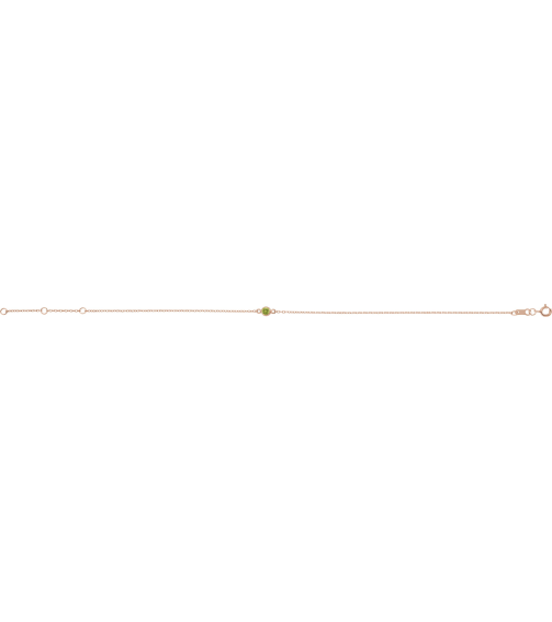 Brc808 Bracelet 14K Rose Set 1-Stone Natural Peridot Round 4 Mm 8.7 X 4.8 Mm 6 12-7 12 In Polished Natural Peridot Bezel-Set Bracelet