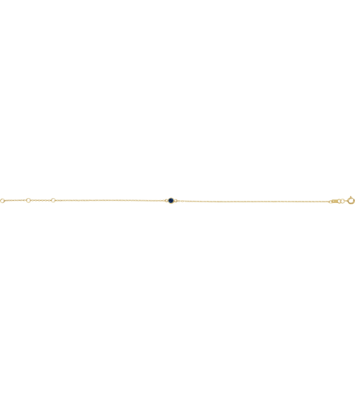 Brc808 Bracelet 14K Yellow Set 1-Stone Lab-Grown Blue Sapphire Round 4 Mm 8.7 X 4.8 Mm 6 12-7 12 In Polished Lab-Grown Blue Sapphire Bezel-Set Bracelet