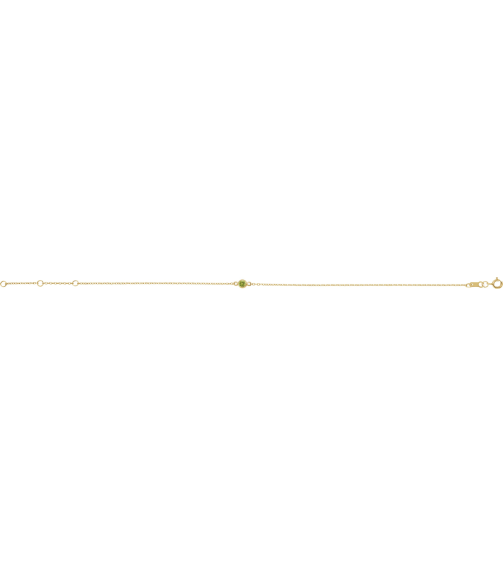 Brc808 Bracelet 14K Yellow Set 1-Stone Natural Peridot Round 4 Mm 8.7 X 4.8 Mm 6 12-7 12 In Polished Natural Peridot Bezel-Set Bracelet