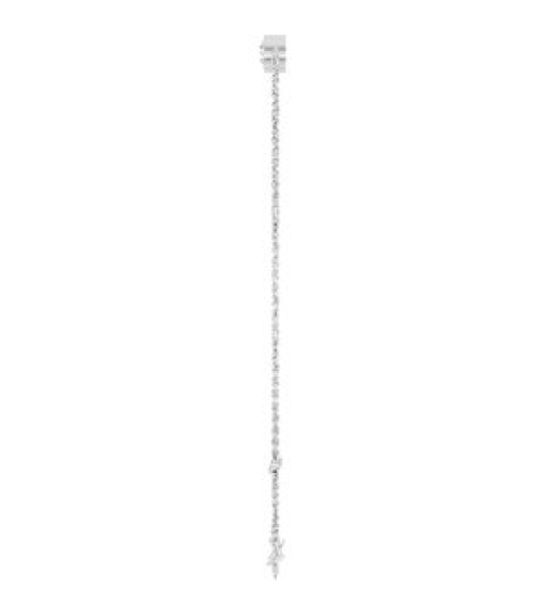 Brc808 Bracelet 14K White Set 1-Stone Natural White Sapphire Round 4 Mm 8.7 X 4.8 Mm 6 12-7 12 In Polished Natural White Sapphire Bezel-Set Bracelet