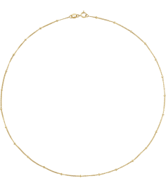Ch228 14K Yellow Gold Filled Curb 1 Mm 18 In Spring Ring Polished Beaded Curb Chain