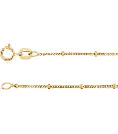 Ch228 14K Yellow Gold Filled Curb 1 Mm 20 In Spring Ring Polished Beaded Curb Chain