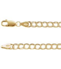 Ch330 14K Yellow Gold Filled Curb 4 Mm 7 In Lobster Clasp Polished Curb Chain