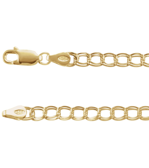 Ch330 14K Yellow Gold Filled Curb 4 Mm 7 In Lobster Clasp Polished Curb Chain