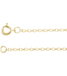 Ch1213 14K Yellow Gold Filled Rolo 1.1 Mm 16 In Spring Ring Polished Rolo Chain