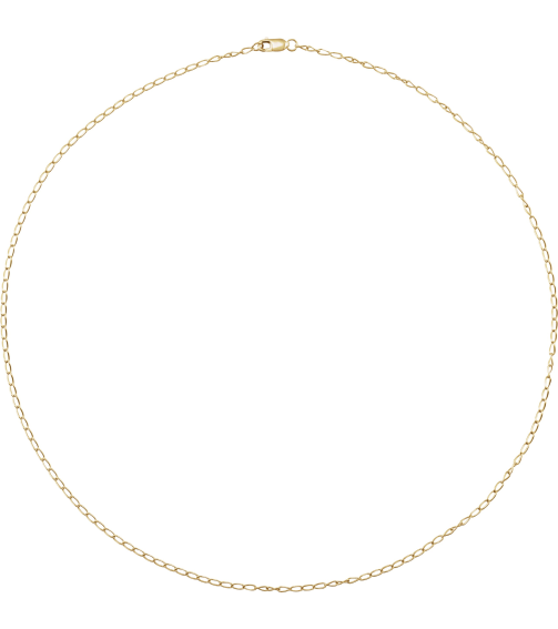 Ch1239 14K Yellow Gold Filled Curb 1.6 Mm 18 In Lobster Clasp Polished Elongated Curb Chain
