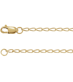 Ch1239 14K Yellow Gold Filled Curb 1.6 Mm 20 In Lobster Clasp Polished Elongated Curb Chain