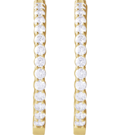 653631 Earring Set 14K Yellow 37.8 Mm 3.2 Mm Lab-Grown Diamond Round 3Mm 5 Ctw Si1-Si2, Gh Pair Hinged Polished 5 Ctw Lab-Grown Diamond Inside-Outside Hoop Earrings
