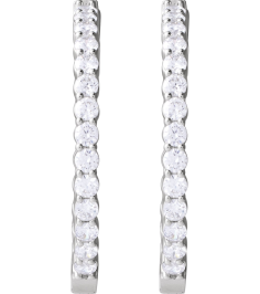 653631 Earring Set 14K White 37.8 Mm 3.2 Mm Lab-Grown Diamond Round 3Mm 5 Ctw Si1-Si2, Gh Pair Hinged Polished 5 Ctw Lab-Grown Diamond Inside-Outside Hoop Earrings
