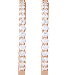 653631 Earring Set 14K Rose 37.8 Mm 3.2 Mm Lab-Grown Diamond Round 3Mm 5 Ctw Si1-Si2, Gh Pair Hinged Polished 5 Ctw Lab-Grown Diamond Inside-Outside Hoop Earrings