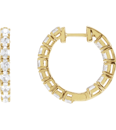 689126 Earring Unset 14K Rose 20.67 Mm 2.5 Mm Oval 3.2 X 2.3Mm 2.625 Ctw Pair Hinged Polished Hoop Earring Mountings