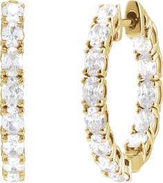 689126 Earring Unset 14K Rose 20.67 Mm 2.5 Mm Oval 3.2 X 2.3Mm 2.625 Ctw Pair Hinged Polished Hoop Earring Mountings