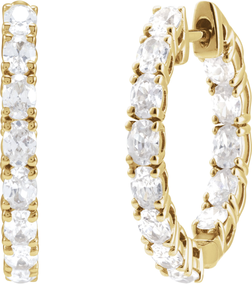 689126 Earring Unset 14K Rose 20.67 Mm 2.5 Mm Oval 3.2 X 2.3Mm 2.625 Ctw Pair Hinged Polished Hoop Earring Mountings
