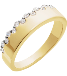 689207 Ring Set 14K Yellow Natural Diamond Round 1.7 Mm Polished 13 Ctw Natural Diamond Ring