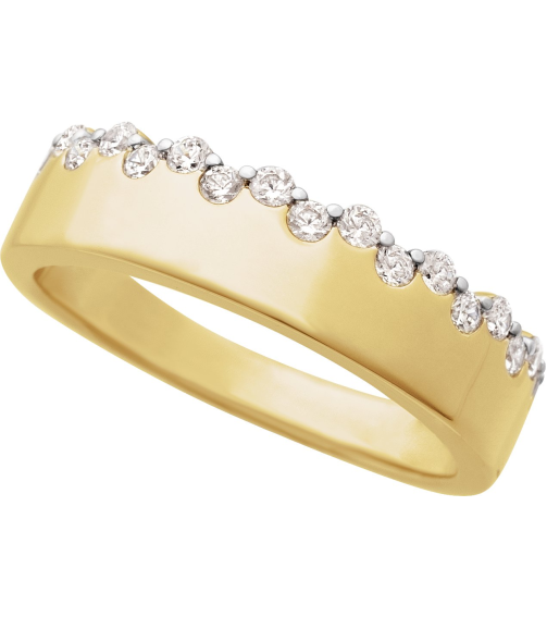689207 Ring Set 14K Yellow Natural Diamond Round 1.7 Mm Polished 13 Ctw Natural Diamond Ring