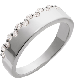 689207 Ring Set 14K White Natural Diamond Round 1.7 Mm Polished 13 Ctw Natural Diamond Ring