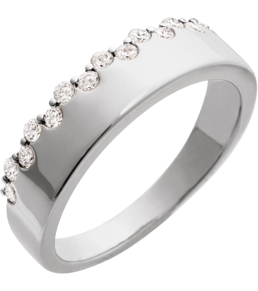 689207 Ring Set 14K White Natural Diamond Round 1.7 Mm Polished 13 Ctw Natural Diamond Ring
