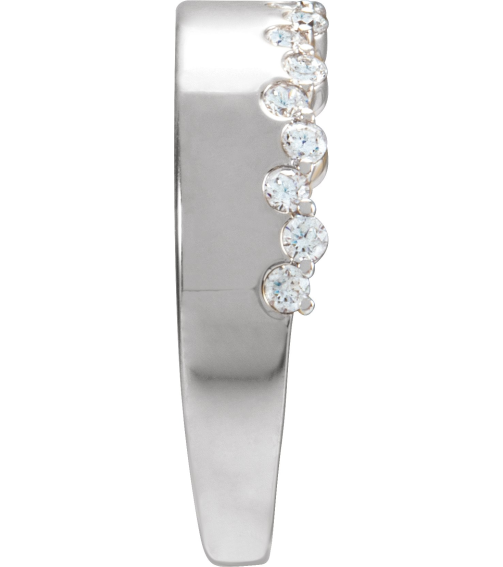 689207 Ring Set 14K White Natural Diamond Round 1.7 Mm Polished 13 Ctw Natural Diamond Ring