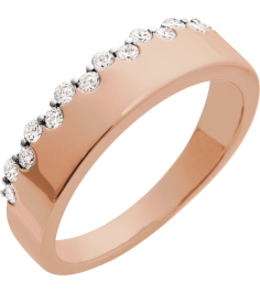 689207 Ring Set 14K Rose Natural Diamond Round 1.7 Mm Polished 13 Ctw Natural Diamond Ring