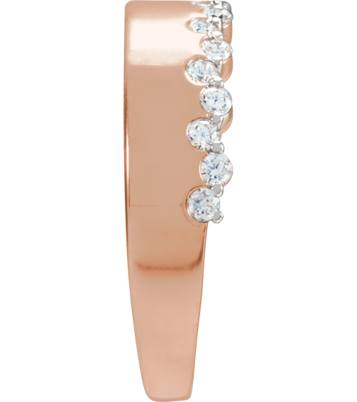 689207 Ring Set 14K Rose Natural Diamond Round 1.7 Mm Polished 13 Ctw Natural Diamond Ring
