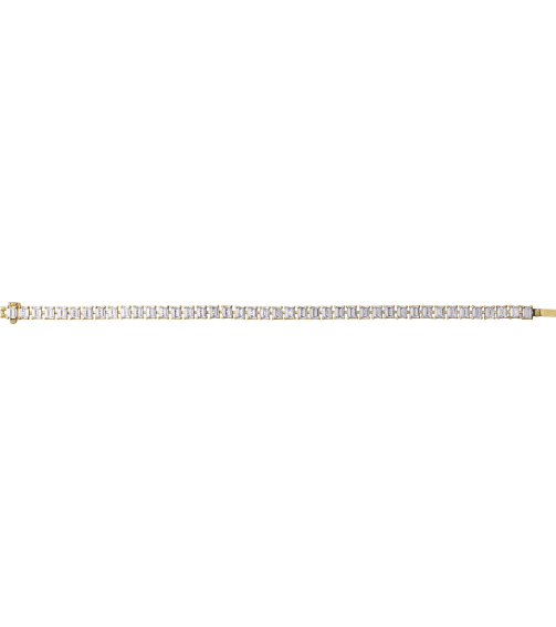 Brc980 Bracelet Set 14K Yellow Emerald Lab-Grown Diamond 4.1 X 3.1Mm 10 12 Ctw Si, G-H 7 In Polished 10 12 Ctw Lab-Grown Diamond Line Bracelet