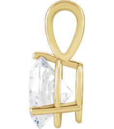 23559 Pendant Set 14K Yellow Round Lab-Grown Diamond 4Mm 14 Ct Si1-Si2, Gh Polished 14 Ct Lab-Grown Diamond Solitaire 3-Prong Pendant