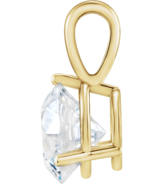 23559 Pendant Set 14K White Round Lab-Grown Diamond 4Mm 14 Ct Si1-Si2, Gh Polished 14 Ct Lab-Grown Diamond Solitaire 3-Prong Pendant