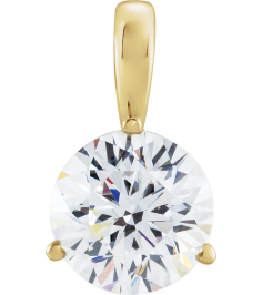23559 Pendant Set Platinum Round Lab-Grown Diamond 4Mm 14 Ct Si1-Si2, Gh Polished 14 Ct Lab-Grown Diamond Solitaire 3-Prong Pendant